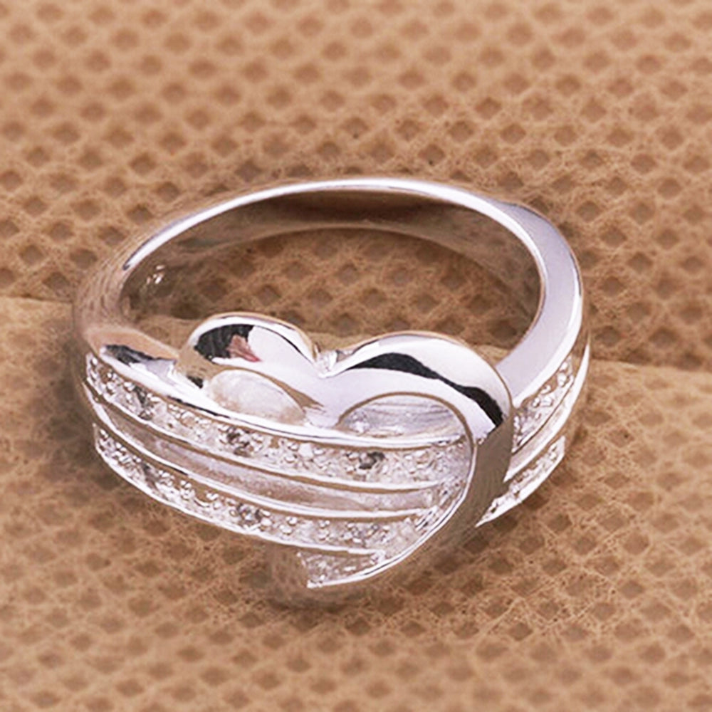 Ring Luxury Gorgeous Heart Shape Engagement Classic Bridal Ring for Gift Image 2