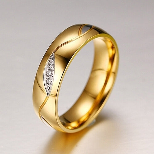 Womens Mens 18K Gold Plated Engagement Wedding Band Ring Zirconia Jewelry Gift Image 7