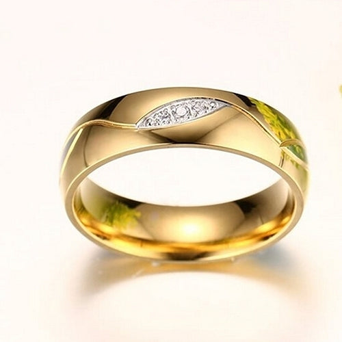 Womens Mens 18K Gold Plated Engagement Wedding Band Ring Zirconia Jewelry Gift Image 9