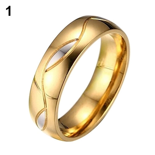 Womens Mens 18K Gold Plated Engagement Wedding Band Ring Zirconia Jewelry Gift Image 11