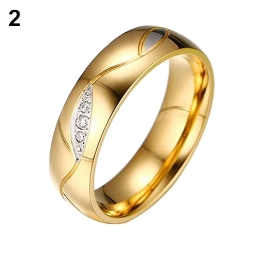 Womens Mens 18K Gold Plated Engagement Wedding Band Ring Zirconia Jewelry Gift Image 12