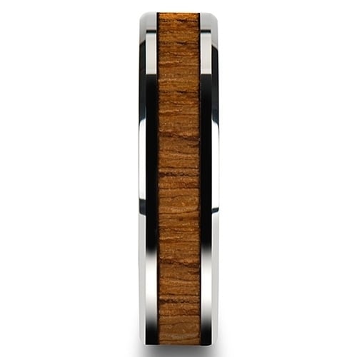 Mens Womens Fashion Creative Wide Band Wood Titanium Steel Ring Size 6-12 Image 4