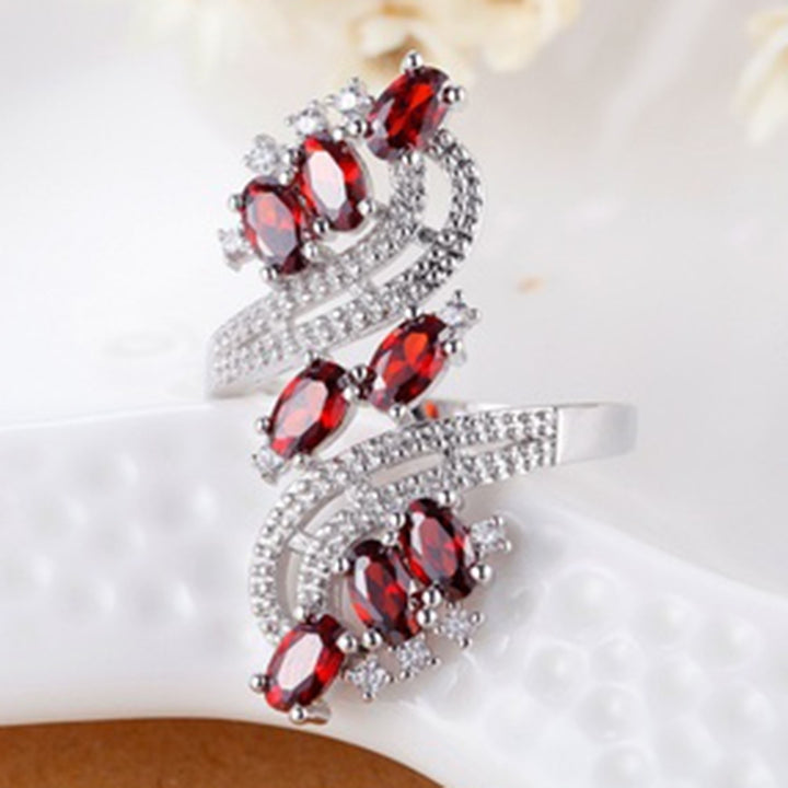 Women Fashion Cubic Zirconia Wedding Banquet Party Ring Jewelry Charm Gift Image 1