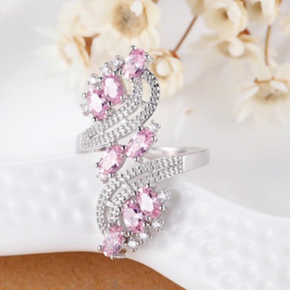 Women Fashion Cubic Zirconia Wedding Banquet Party Ring Jewelry Charm Gift Image 3