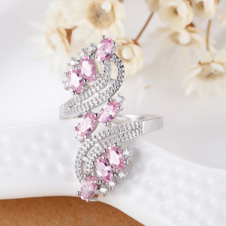 Women Fashion Cubic Zirconia Wedding Banquet Party Ring Jewelry Charm Gift Image 3