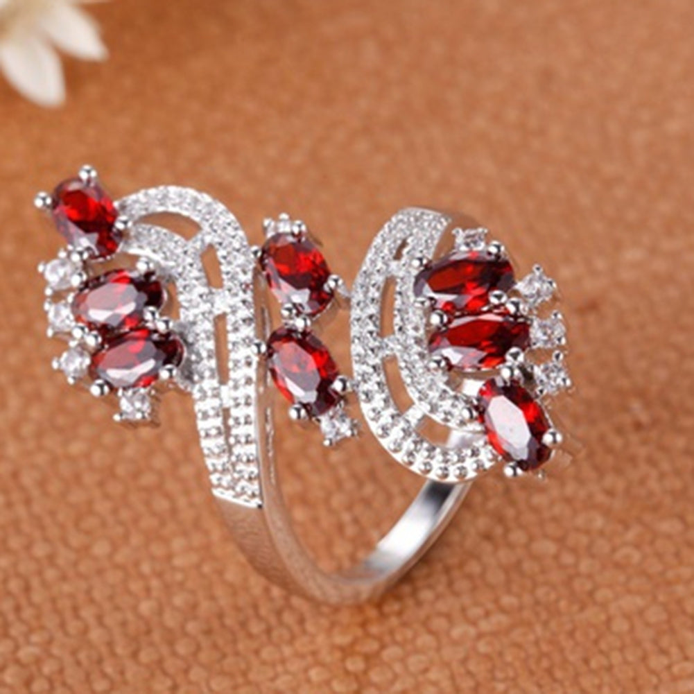 Women Fashion Cubic Zirconia Wedding Banquet Party Ring Jewelry Charm Gift Image 4