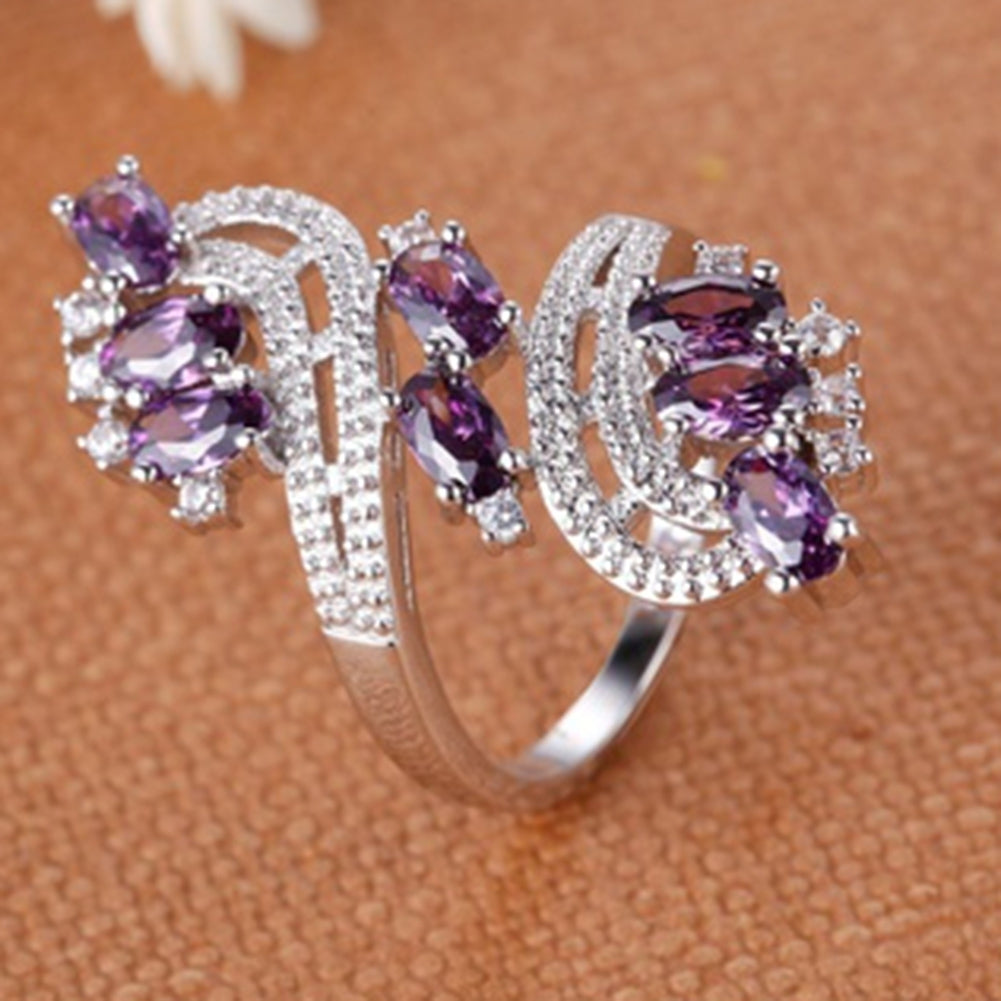 Women Fashion Cubic Zirconia Wedding Banquet Party Ring Jewelry Charm Gift Image 4