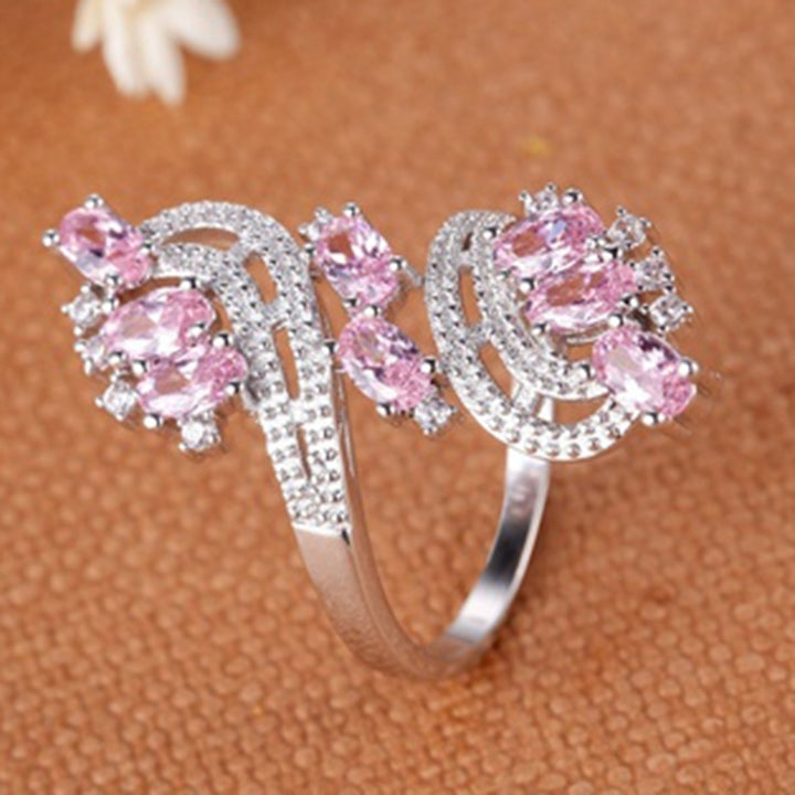 Women Fashion Cubic Zirconia Wedding Banquet Party Ring Jewelry Charm Gift Image 6