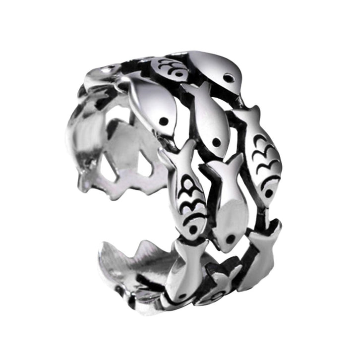 Creative Lovely Fish Silver Plated Opening Finger Ring Womens Jewelry Gift Image 7