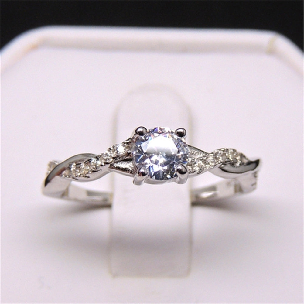 Womens Elegant Rhinestone Ring Wedding Engagement Party Jewelry Charm Gift Image 1