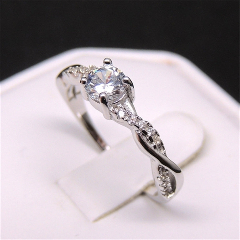 Womens Elegant Rhinestone Ring Wedding Engagement Party Jewelry Charm Gift Image 2