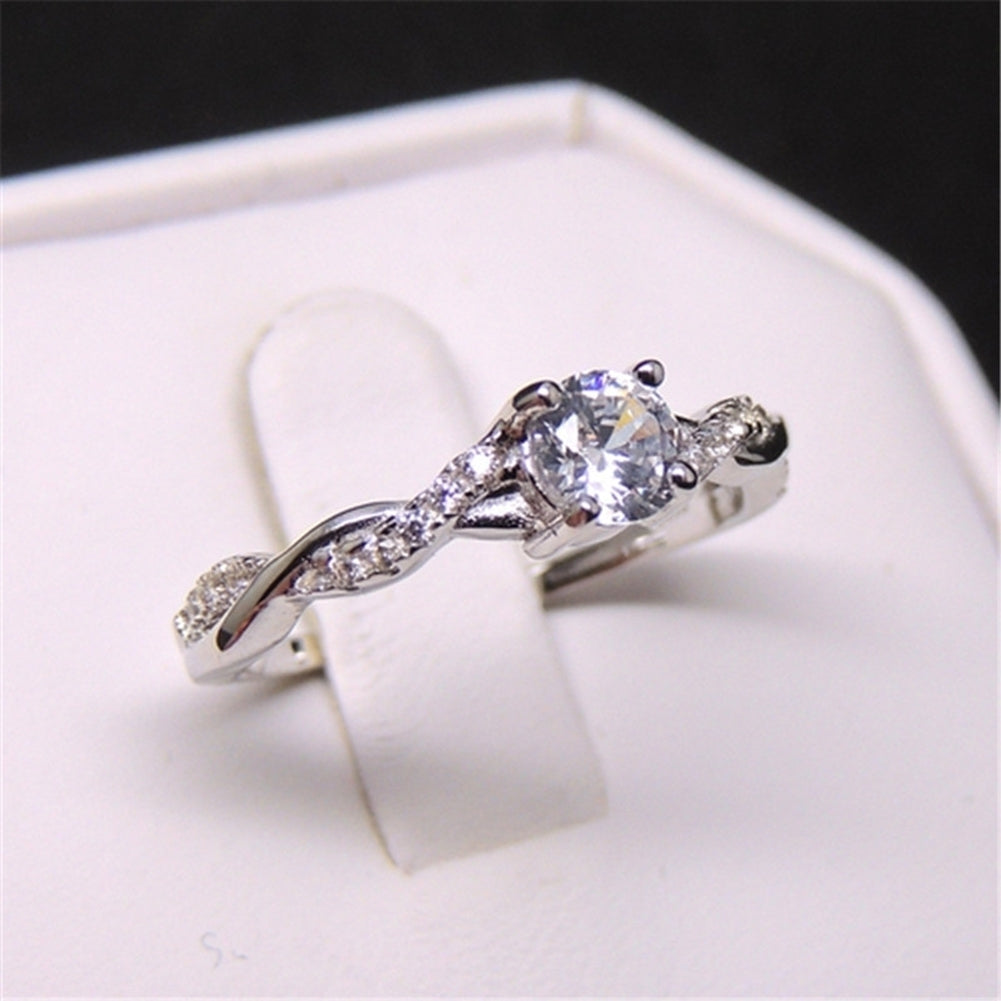 Womens Elegant Rhinestone Ring Wedding Engagement Party Jewelry Charm Gift Image 3