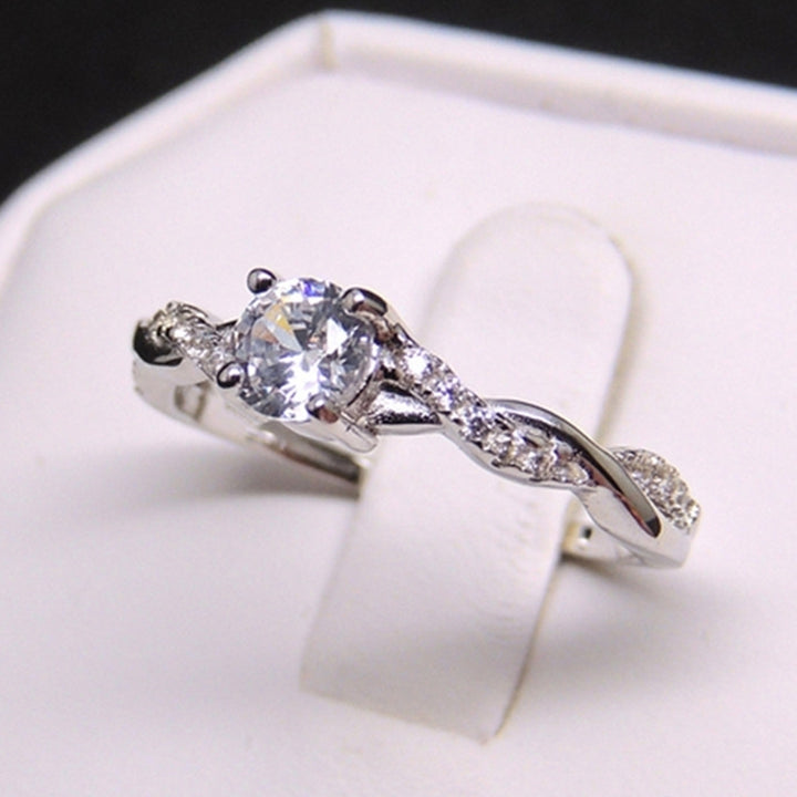 Womens Elegant Rhinestone Ring Wedding Engagement Party Jewelry Charm Gift Image 4