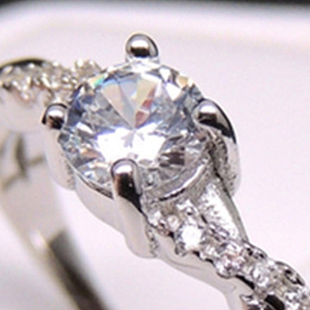 Womens Elegant Rhinestone Ring Wedding Engagement Party Jewelry Charm Gift Image 4