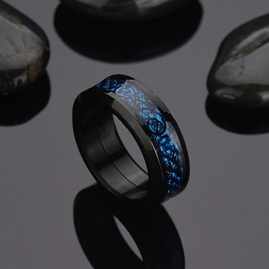 Dragon Rotating Double Layer Stainless Steel Ring Men Punk Finger Jewelry Gift Image 1