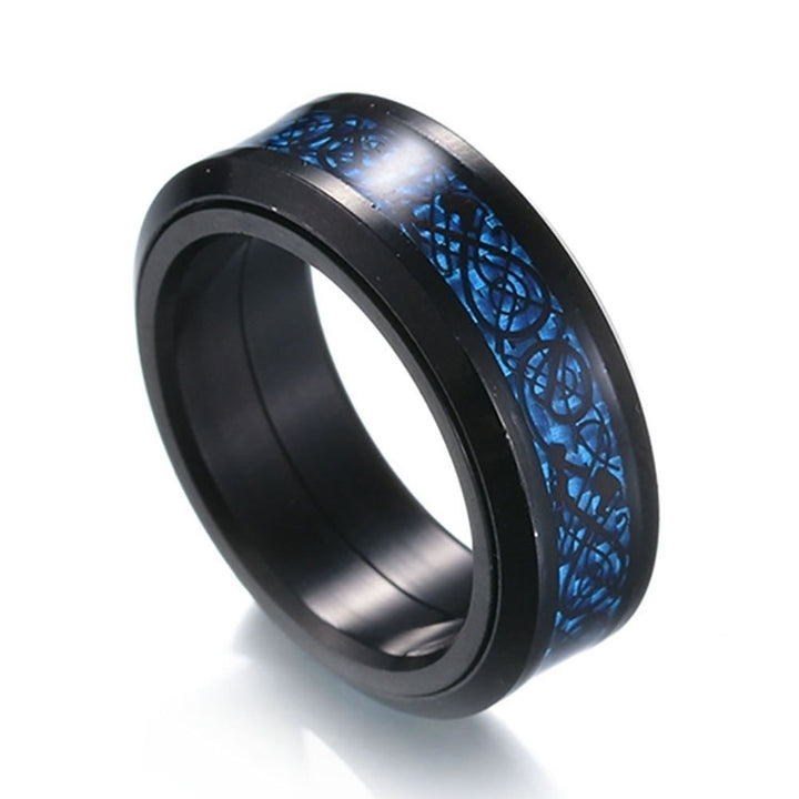 Dragon Rotating Double Layer Stainless Steel Ring Men Punk Finger Jewelry Gift Image 1