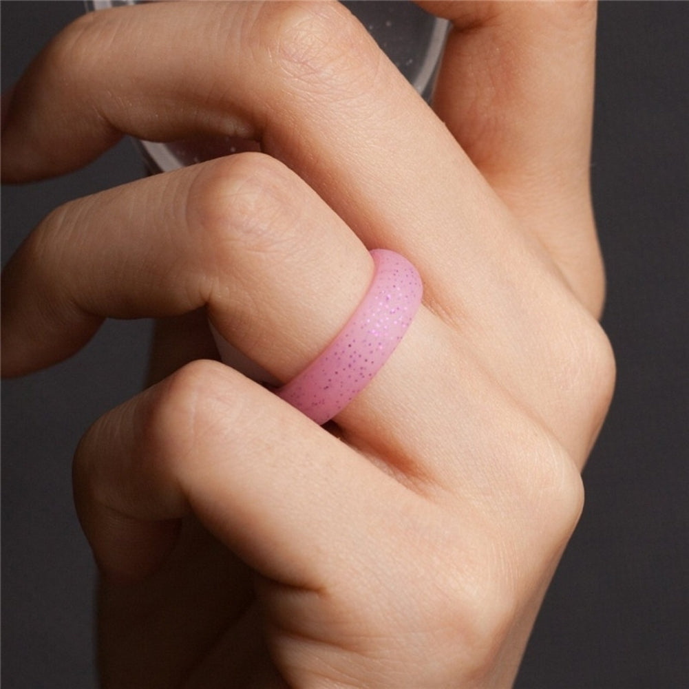 7Pcs Multi Color Fashion Silicone Finger Ring Couple Lover Jewelry Gift Image 4