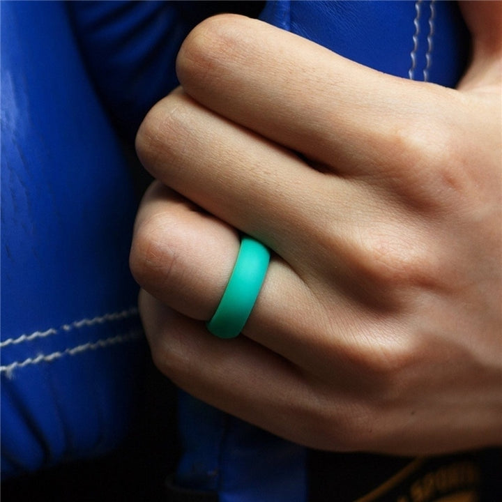 7Pcs Multi Color Fashion Silicone Finger Ring Couple Lover Jewelry Gift Image 6