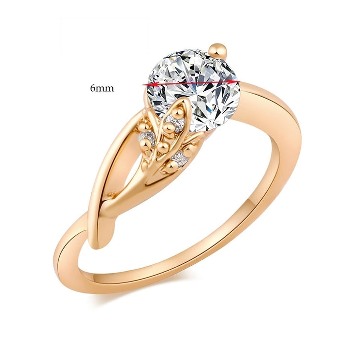 Elegant CZ Ring Gold Plated Flower Shape Cubic Zirconia Jewelry for Women Image 4