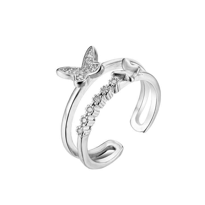 Fashion Lady Sweet Butterfly Charm Adjustable Open Ring Finger Jewelry Xmas Gift Image 7