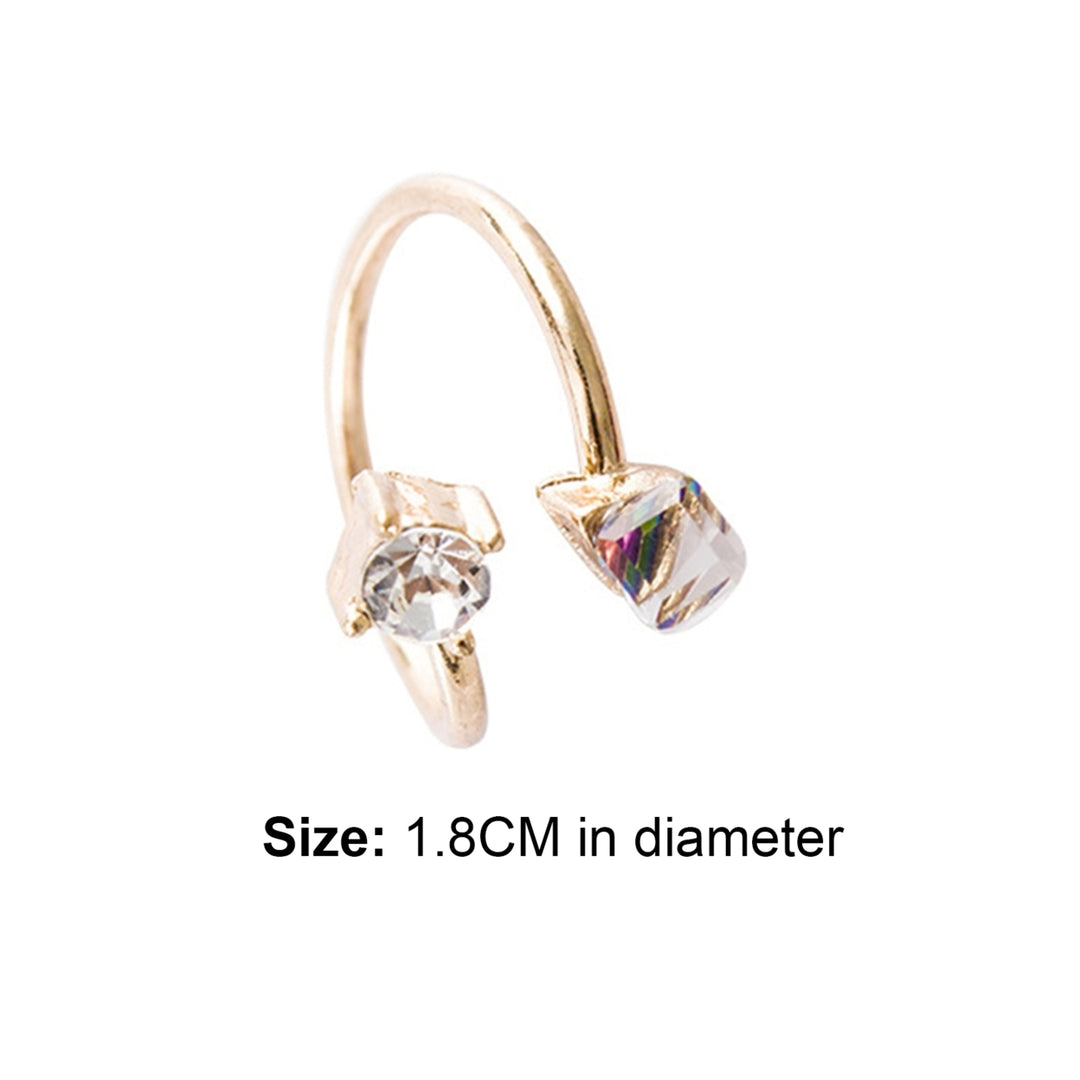 Ring Fade Resistant Multicolor Rhinestone Alloy Adjustable Finger Rings for Engagement Image 10