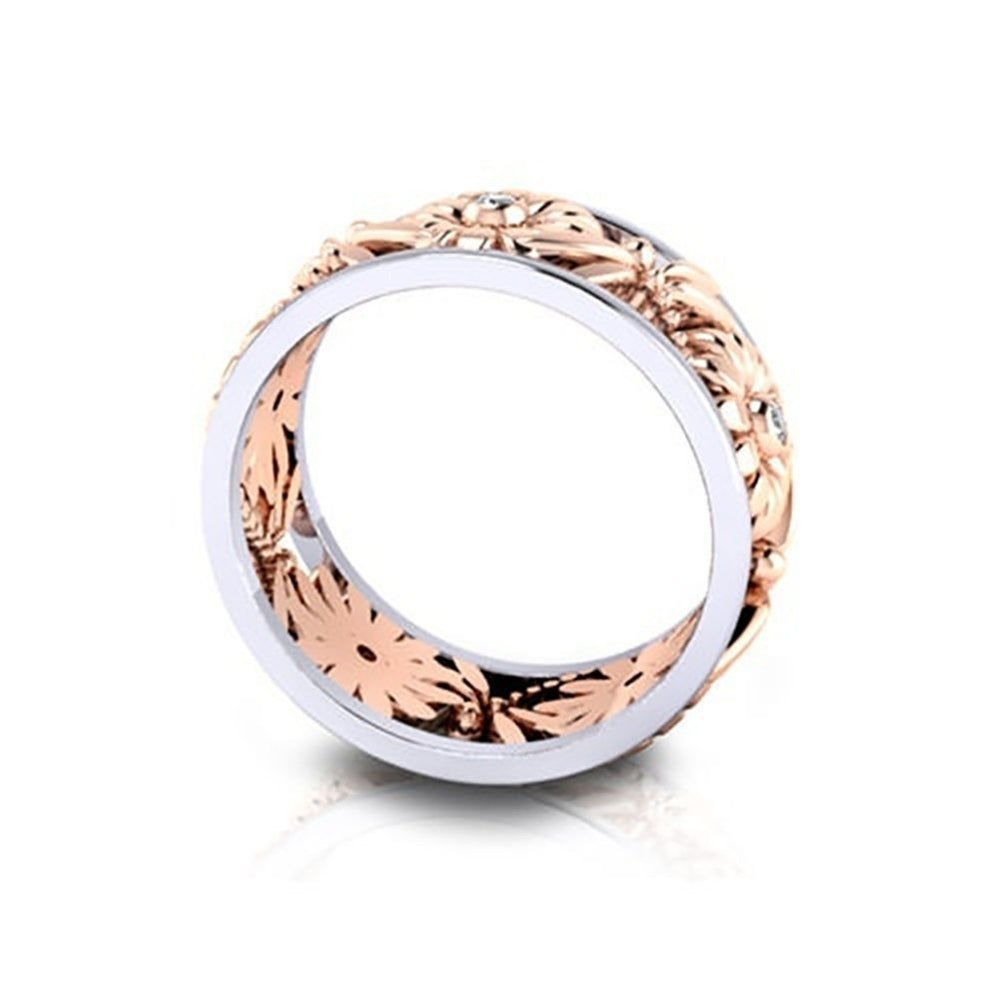 Elegant Sunflower Dragonfly Hollow Shiny Metal Finger Ring Women Jewelry Xmas Gift Image 2