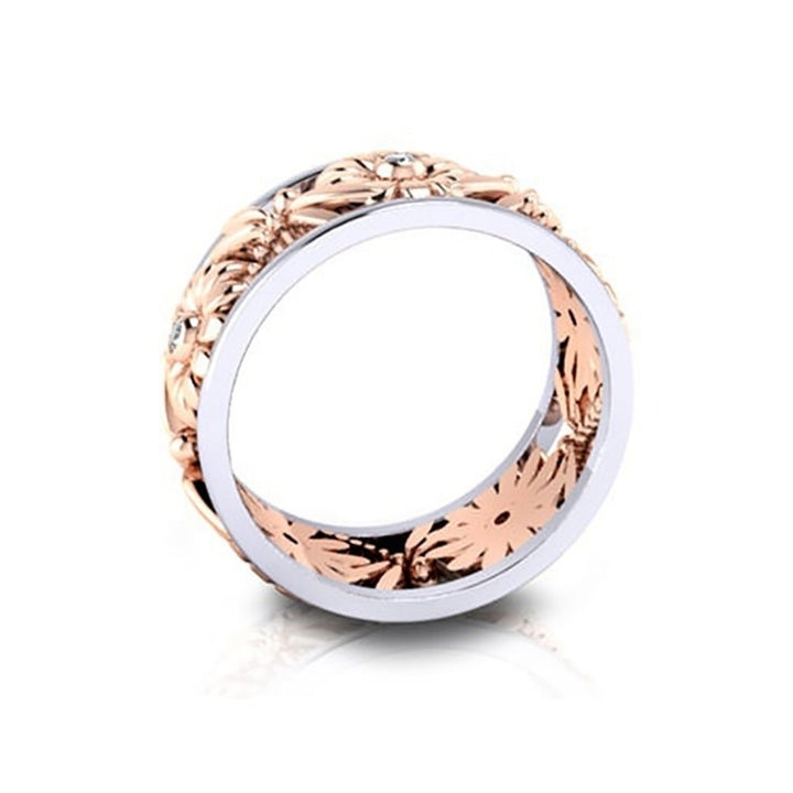 Elegant Sunflower Dragonfly Hollow Shiny Metal Finger Ring Women Jewelry Xmas Gift Image 4