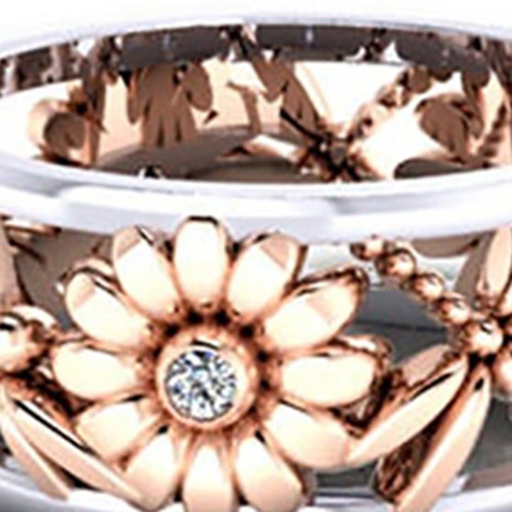 Elegant Sunflower Dragonfly Hollow Shiny Metal Finger Ring Women Jewelry Xmas Gift Image 6