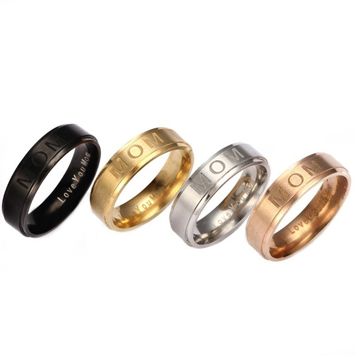 Fashion Mom Dad Stainless Steel Carving Ring Gift Party Wedding Cocktail Jewelry Image 8