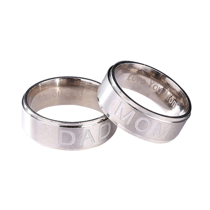 Fashion Mom Dad Stainless Steel Carving Ring Gift Party Wedding Cocktail Jewelry Image 10