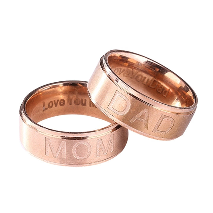 Fashion Mom Dad Stainless Steel Carving Ring Gift Party Wedding Cocktail Jewelry Image 11