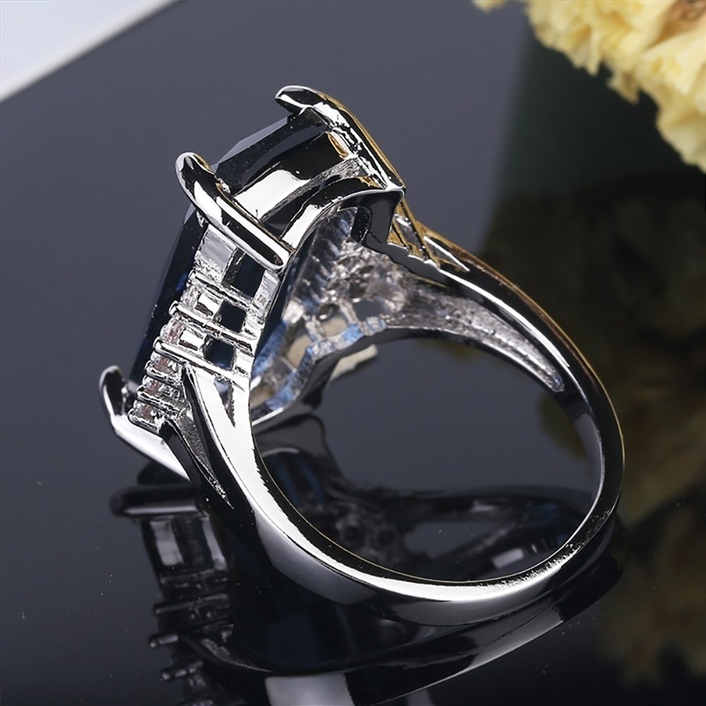 Elegant Wedding Bridal Party Accessory Women Oblong Zircon Inlaid Ring Jewelry Image 6