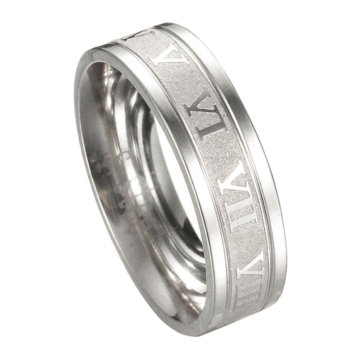 Punk Ring Creative Unisex Titanium Steel Roman Numerals Ring for Party Gift Daily Life Image 7