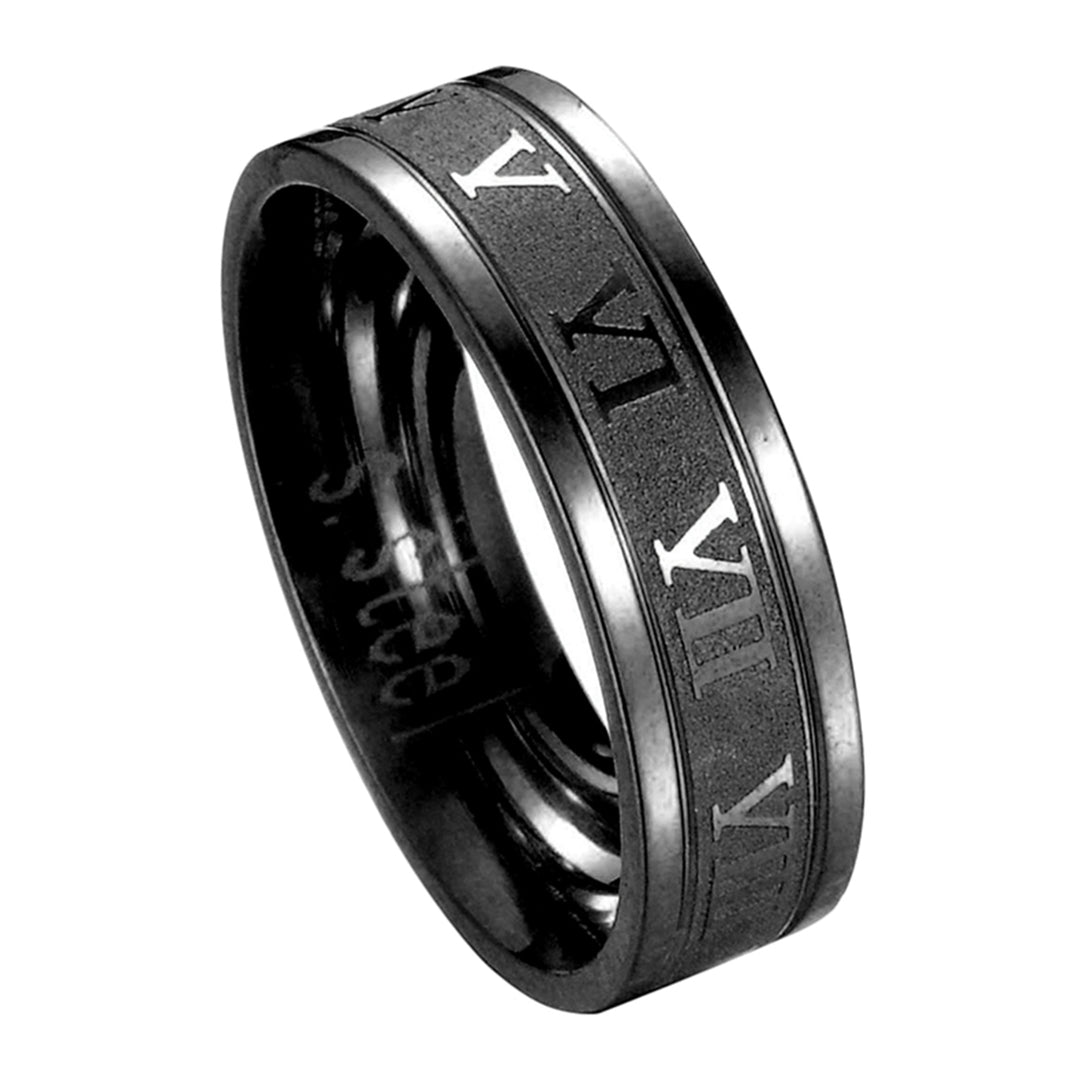 Punk Ring Creative Unisex Titanium Steel Roman Numerals Ring for Party Gift Daily Life Image 9