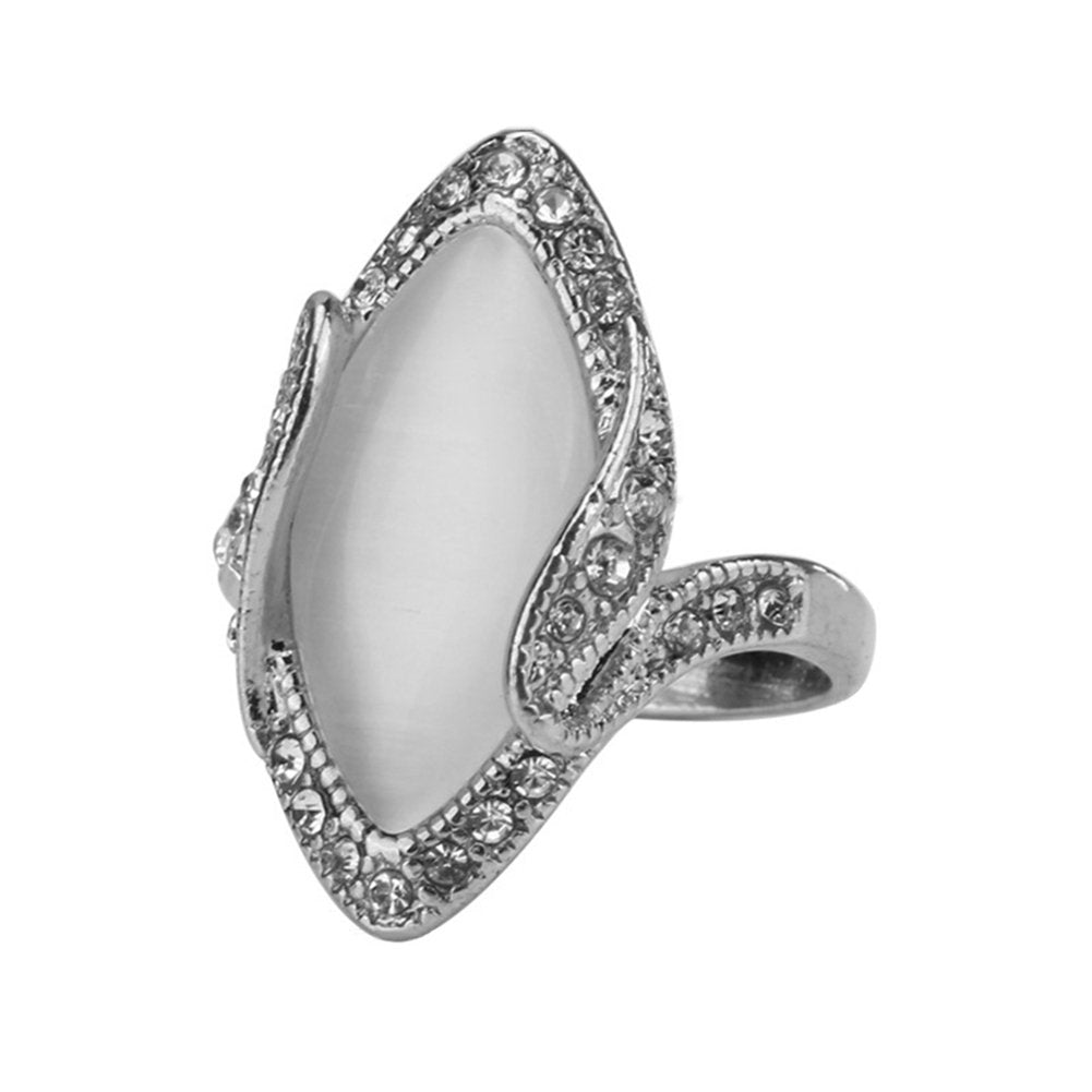 Fashion Women Marquise Cut Artificial Stone Shiny Rhinestone Finger Ring Jewelry Image 12