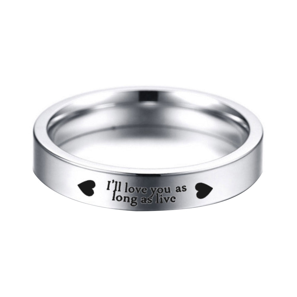 I Will Love You As Long As Live Titanium Steel Couple Ring Wedding Jewelry Gift Image 4
