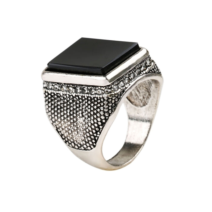 Luxury Middle East Large Square Rhinestone Men Finger Ring Jewelry Decor Gift Image 4