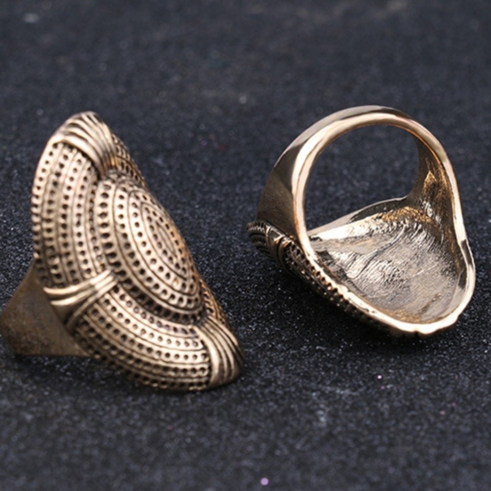 Creative Exaggerate Mesh Holes Design Alloy Finger Ring Men Women Jewelry Gift Image 4