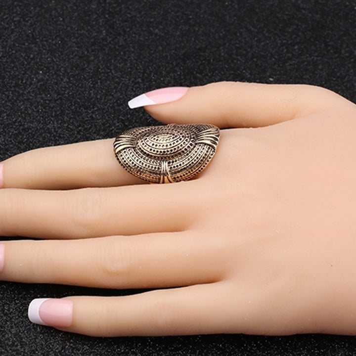 Creative Exaggerate Mesh Holes Design Alloy Finger Ring Men Women Jewelry Gift Image 7