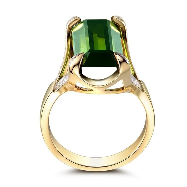 Fashion Green Faux Gemstone Rhinestone Women Finger Ring Charming Jewelry Gift Image 11