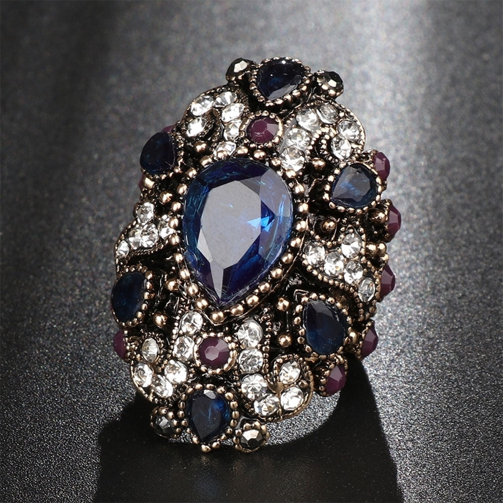 Fashion Shiny Rhinestone Punk Women Finger Ring Statement Jewelry Party Gift Image 1