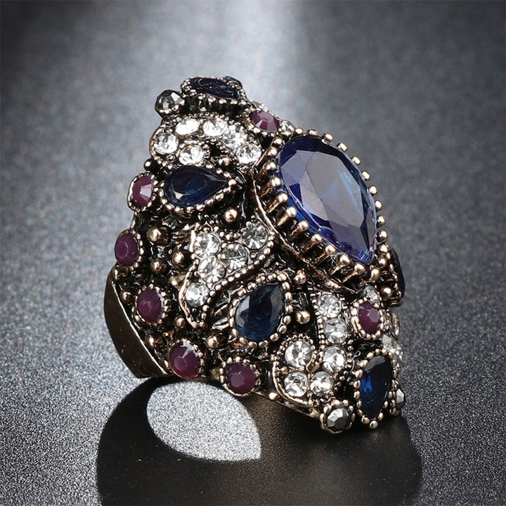 Fashion Shiny Rhinestone Punk Women Finger Ring Statement Jewelry Party Gift Image 6