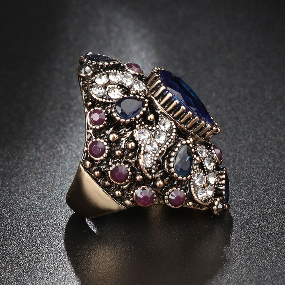 Fashion Shiny Rhinestone Punk Women Finger Ring Statement Jewelry Party Gift Image 7