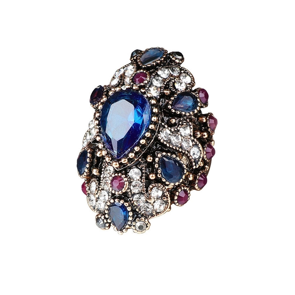 Fashion Shiny Rhinestone Punk Women Finger Ring Statement Jewelry Party Gift Image 9