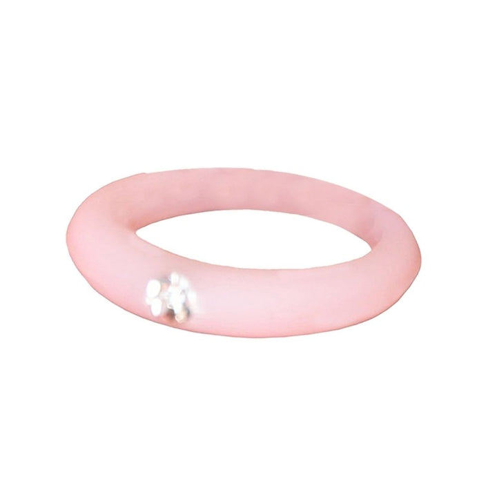 Women Fashion Silicone Wedding Band Rhinestone Ring Jewelry Valentines Day Gift Image 4