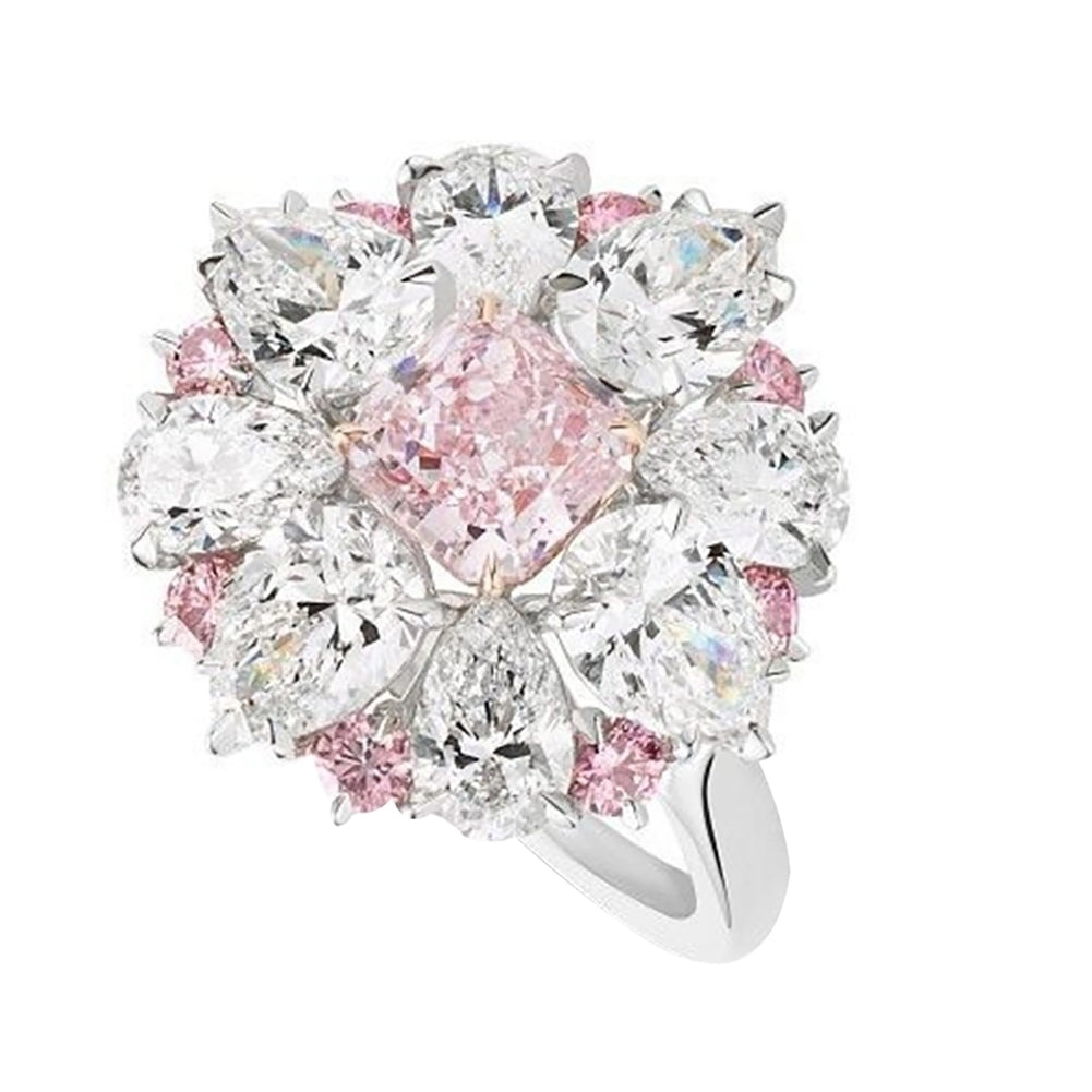 Women Jewelry Fashion Charming Flower Cubic Zirconia Engagement Wedding Ring Image 8