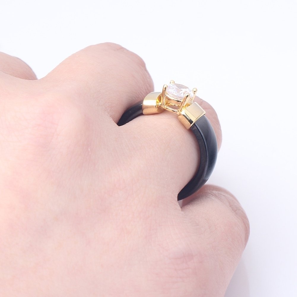 1Pc Lovers Couples Jewelry Gift Fashion Ceramic Band Inlaid Cubic Zircon Ring Image 10