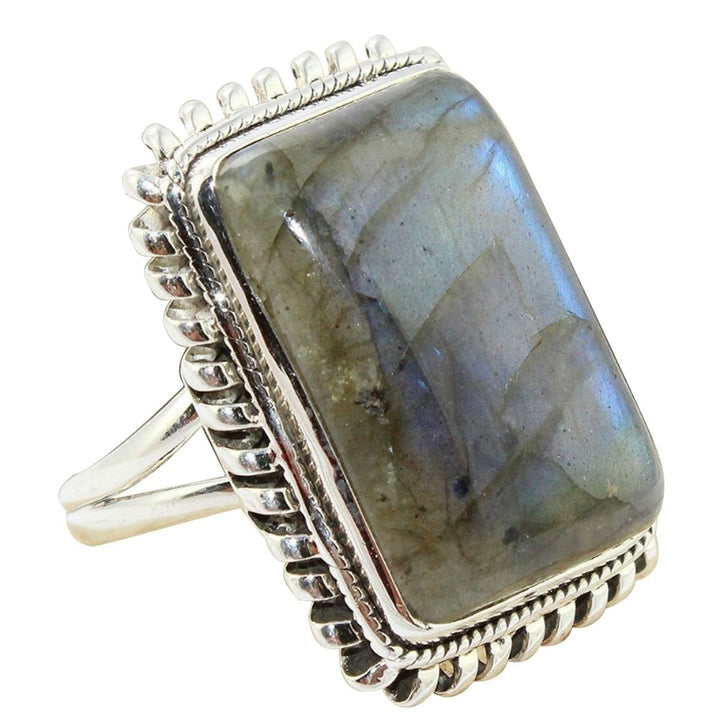 Retro Rectangle Faux Gemstone Womens Finger Ring Party Banquet Jewelry Gift Image 1