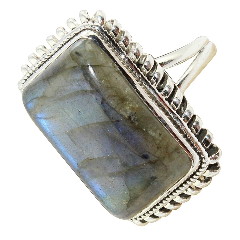 Retro Rectangle Faux Gemstone Womens Finger Ring Party Banquet Jewelry Gift Image 3