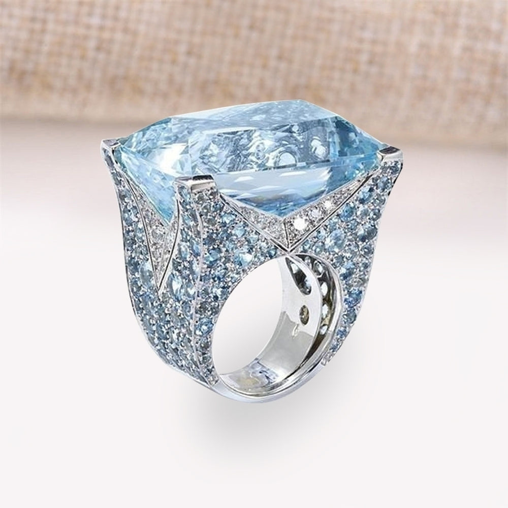 Sparkling Women Cubic Zirconia Ring Bride Wedding Engagement Party Jewelry Gift Image 2